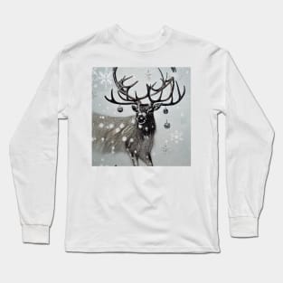 Reindeer Christmas / Snowing Long Sleeve T-Shirt